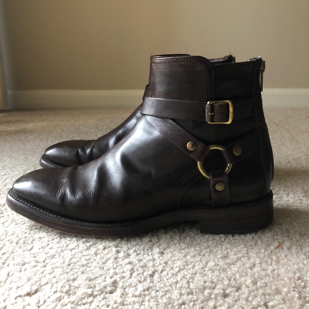 Frye %100 leather harness boots